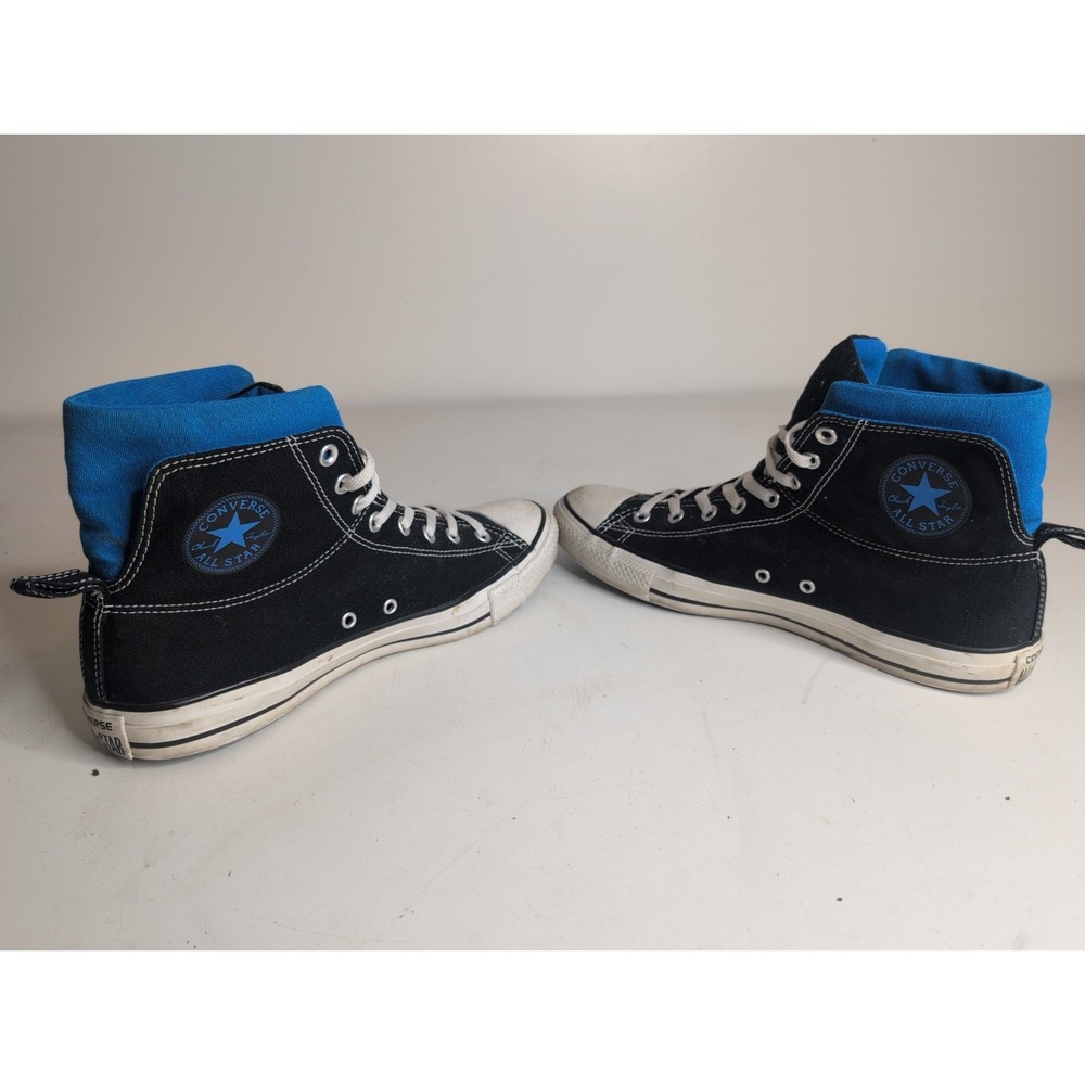 CONVERSE CHUCK TAYLOR High Tops SNEAKERS Black & Blue Collar Mens 11 Women's 13